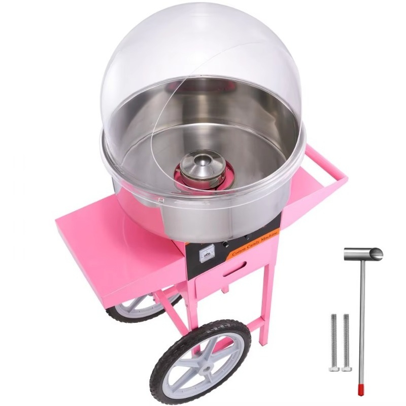 Candy Floss Machine - Máquina Comercial de Algodão Doce Rosa,