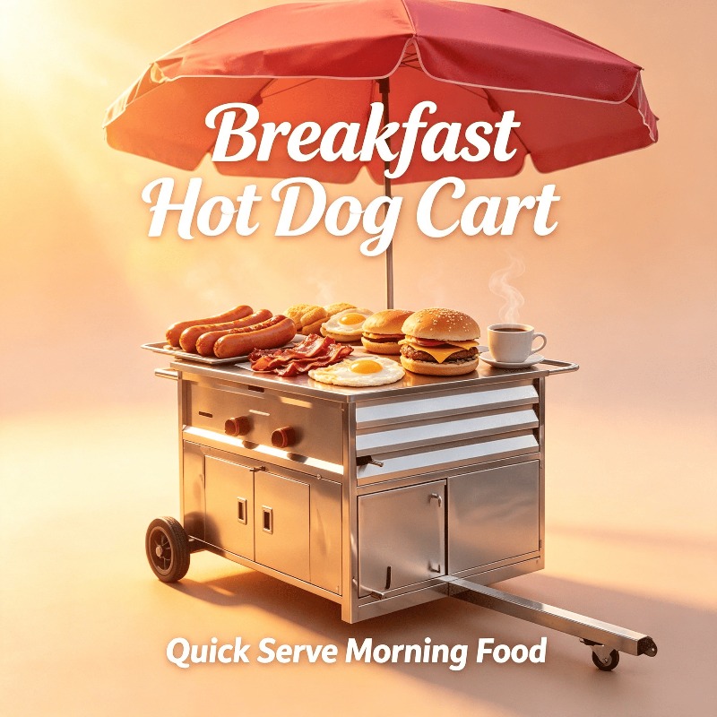 Hot Dog Vending Cart - Carrinho de Comida Móvel Compacto com