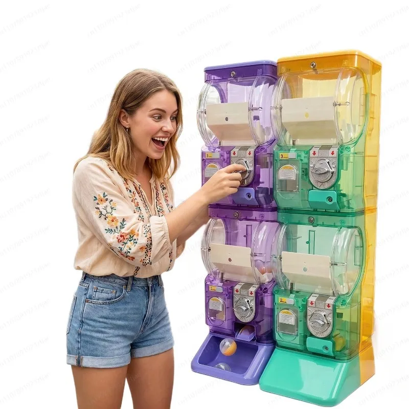 Arcade Vending Machine - Máquina Gashapon Transparente Branca de Dois