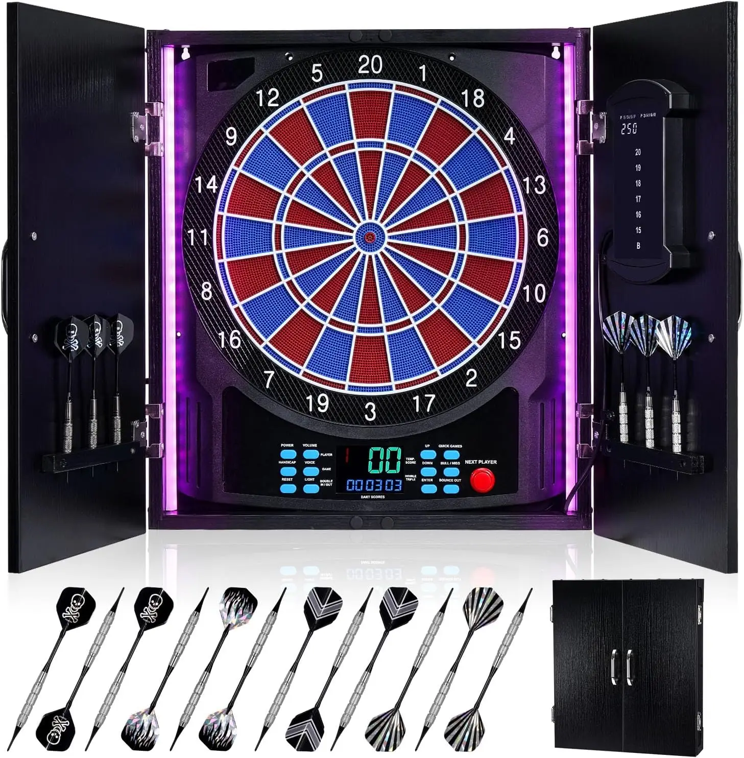 Electronic Dartboard Cabinet - Alvo de Dardos Eletrônico, Armário de