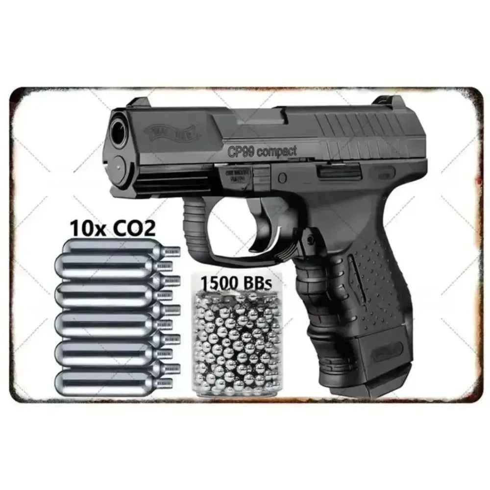 Gun Shooting Arcade - Placa de Metal Vintage Rústica com