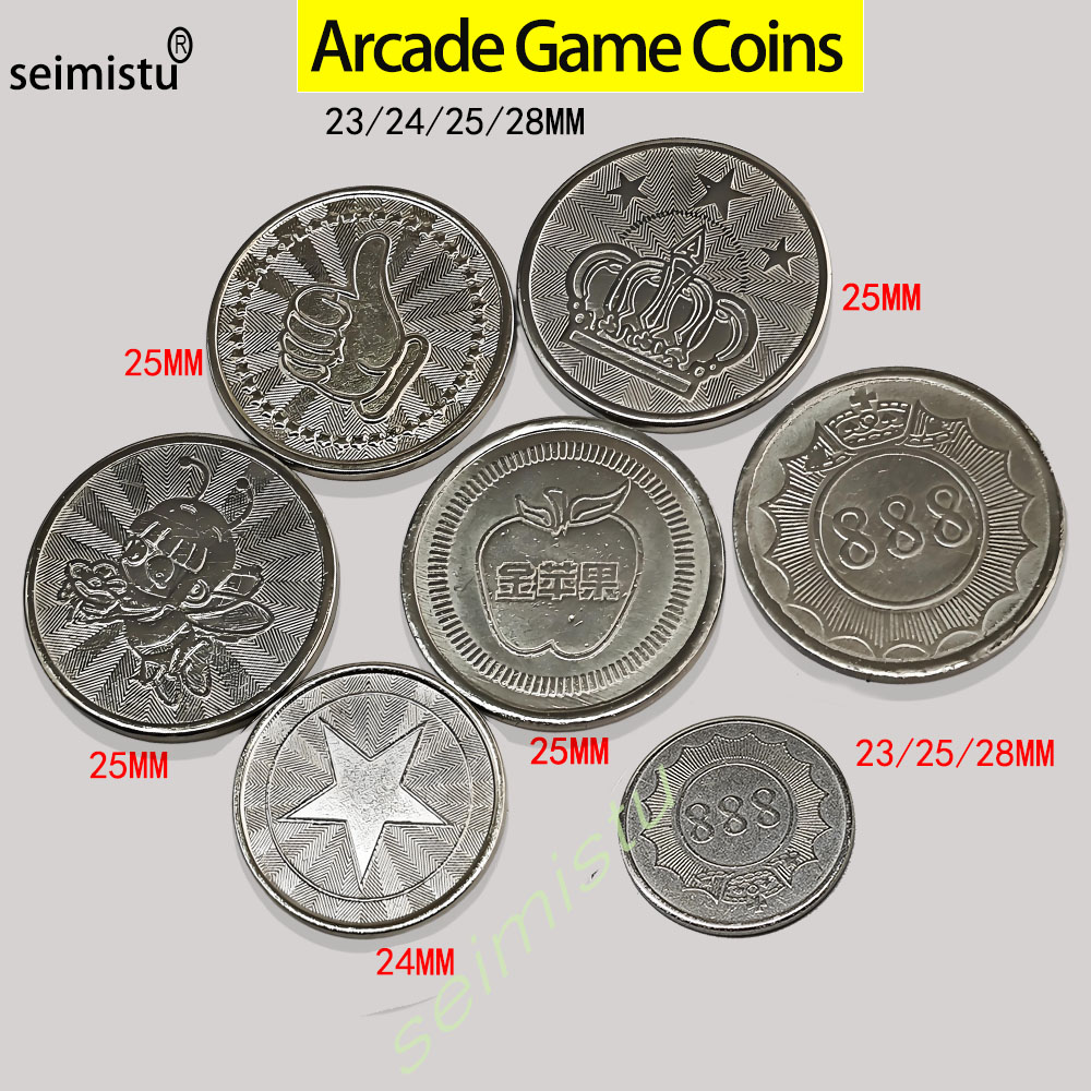 Vending Arcade Games - 100 peças de aço inoxidável 23/24/25mm