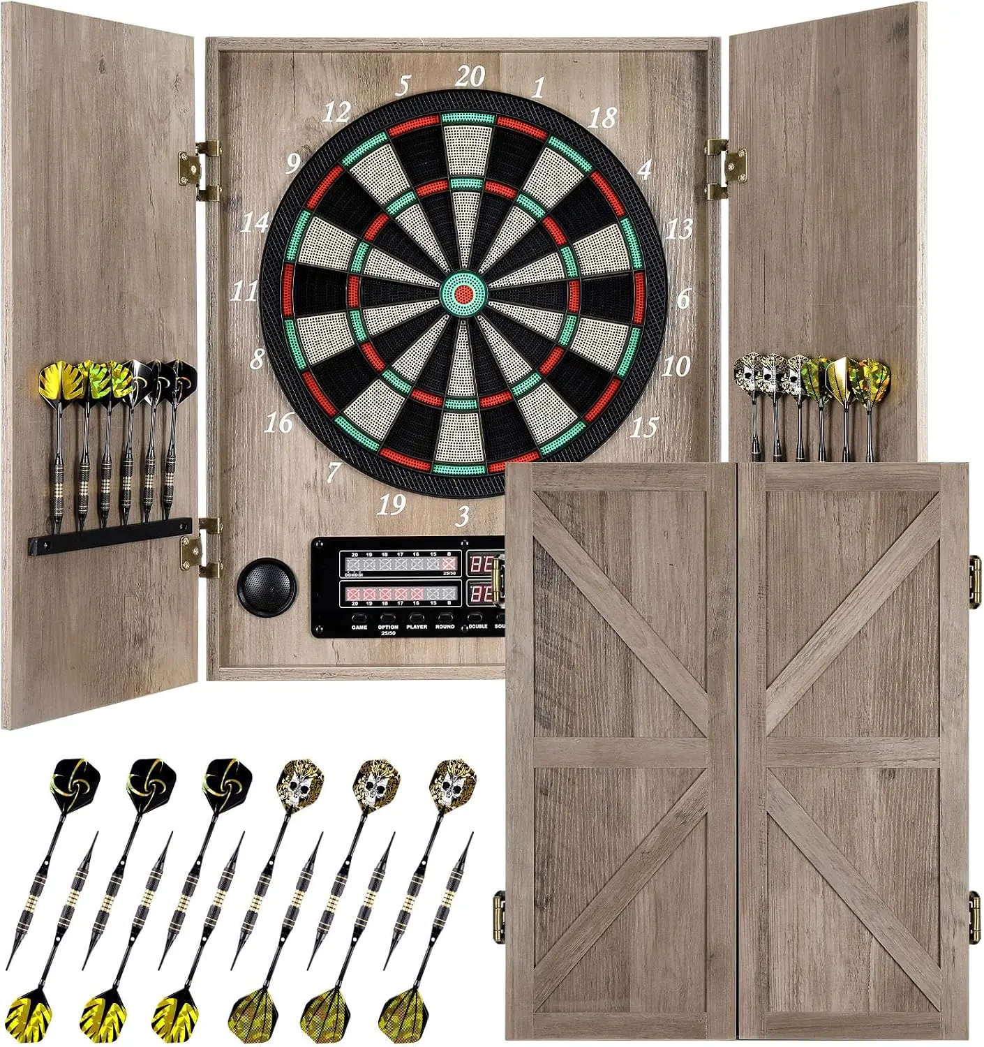 Electronic Dartboard Cabinet - Alvo de Dardos Eletrônico, Armário Decorativo