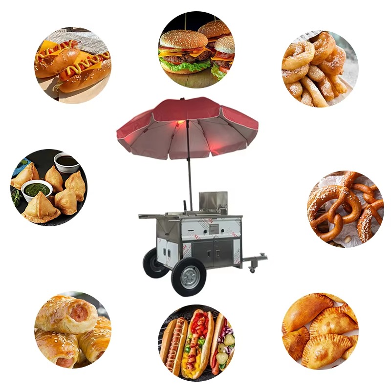 Carrinho de Comida Móvel Compa - Hot Dog Vending Cart avaliação e preço