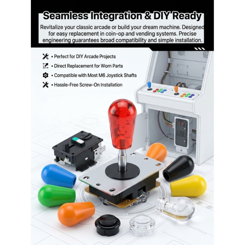 1 Peça M6 Joystick com Cabeça  - Arcade Games And Vending avaliação e preço
