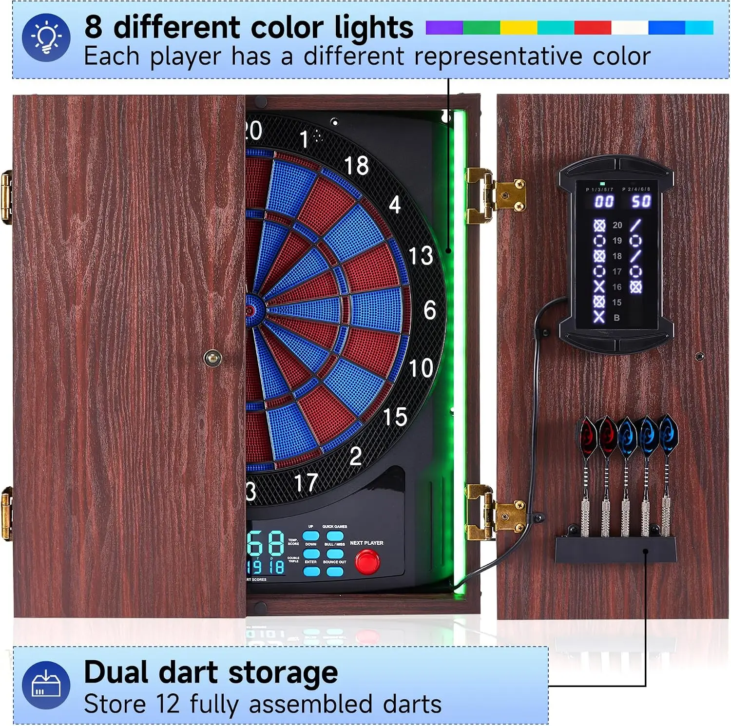 Armário para Dardos Eletrônico - Electronic Dartboard Cabinet avaliação e preço