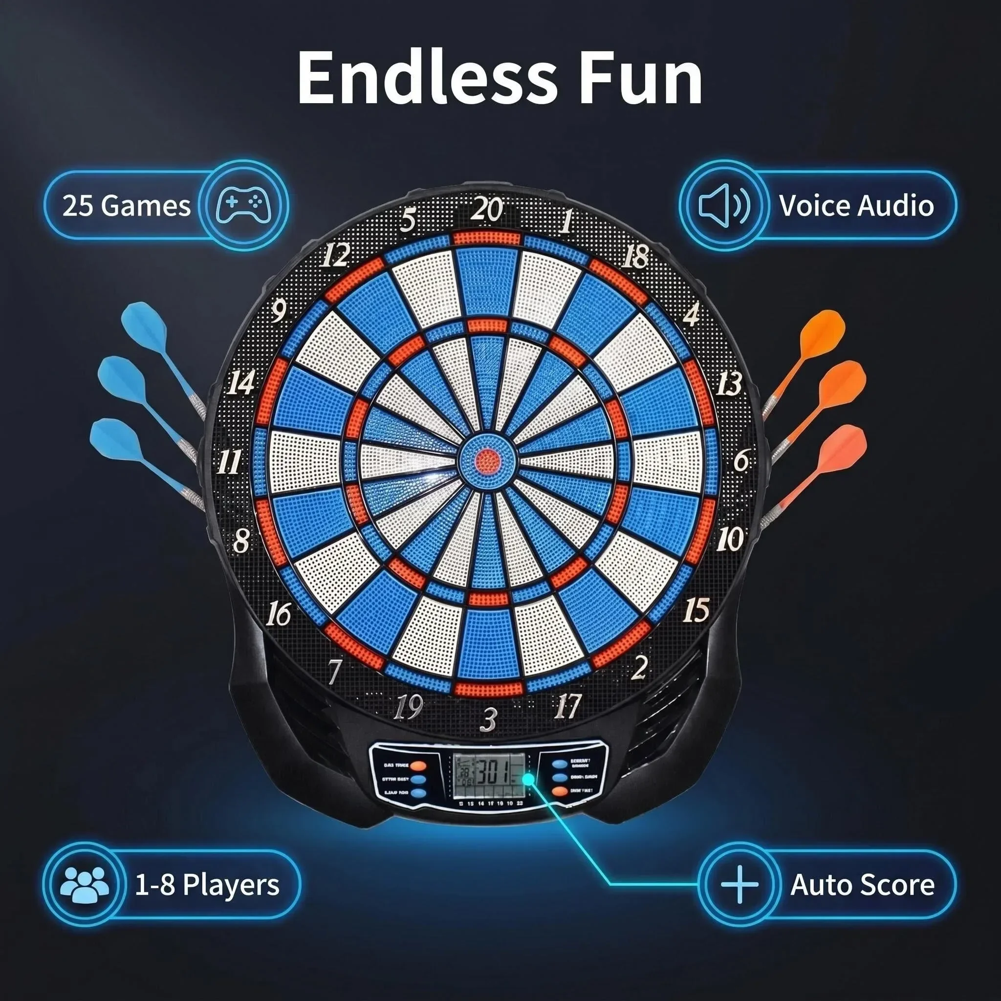 DartVibe Tabuleiro Eletrônico  - Electronic Dartboard Cabinet avaliação e preço