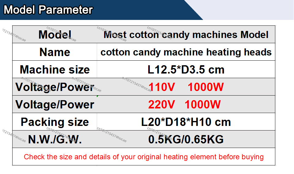 Cabeça de Aquecimento para Máq - Candy Floss Machine avaliação e preço