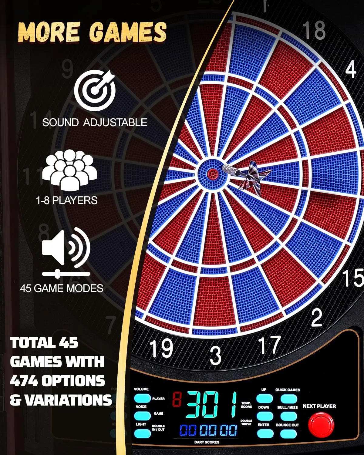 Alvo de Dardos Eletrônico, Arm - Electronic Dartboard Cabinet avaliação e preço
