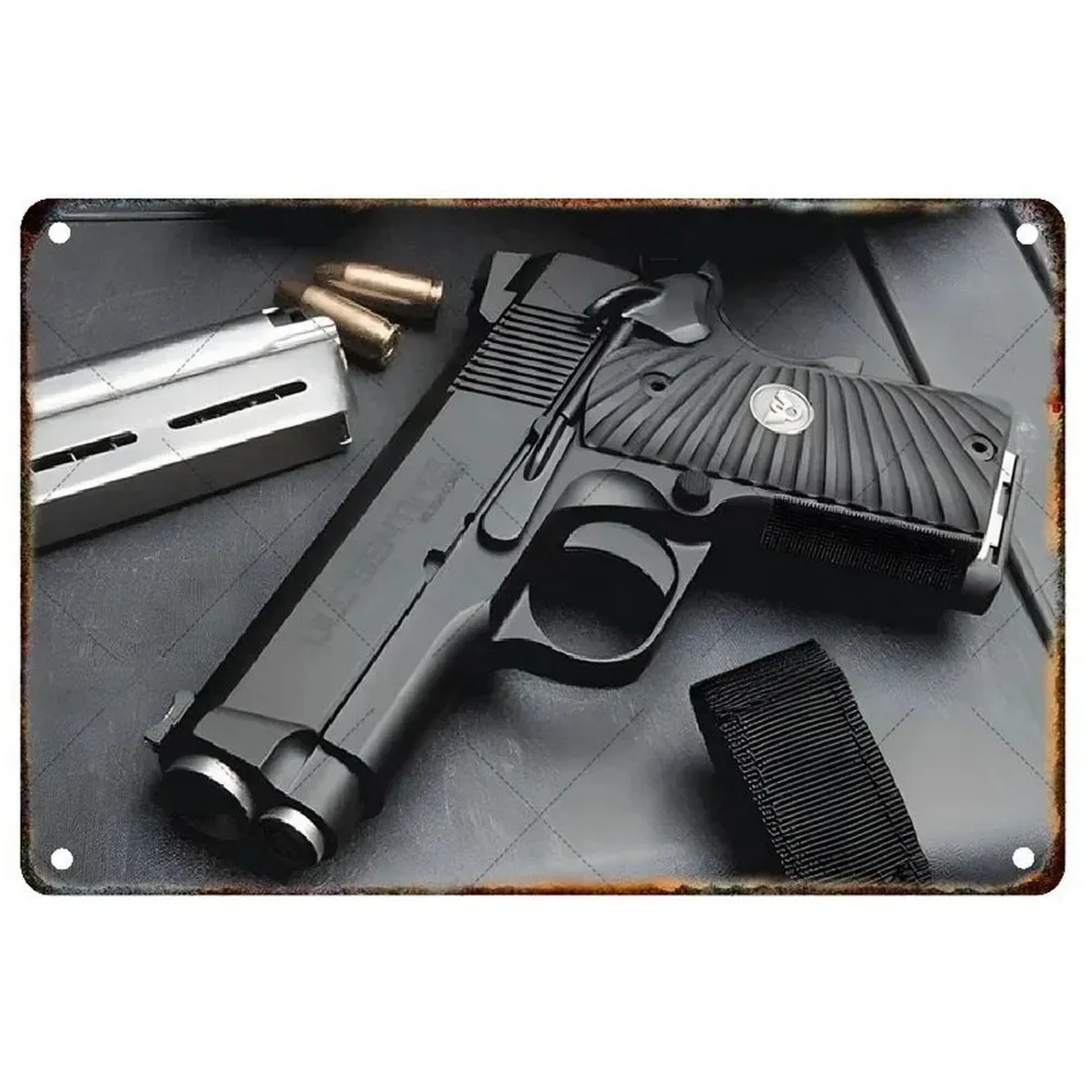 Placa de Metal Vintage Rústica - Gun Shooting Arcade avaliação e preço