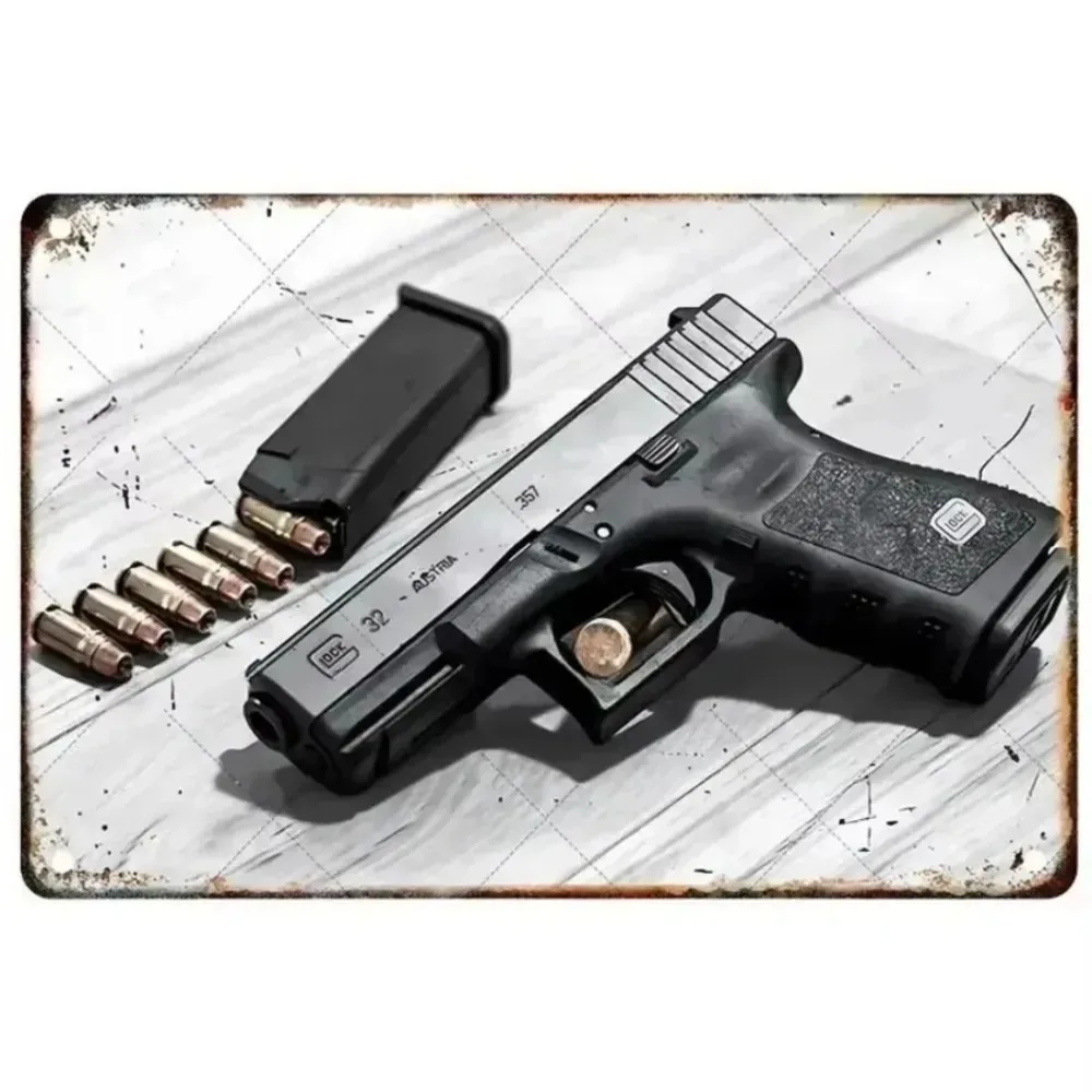 Placa de Metal Vintage Rústica - Gun Shooting Arcade avaliação e preço